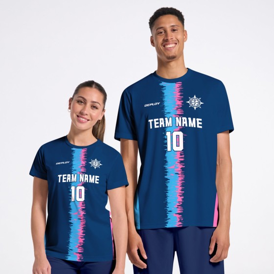 Light Jersey Static Stripe Navy & Pink